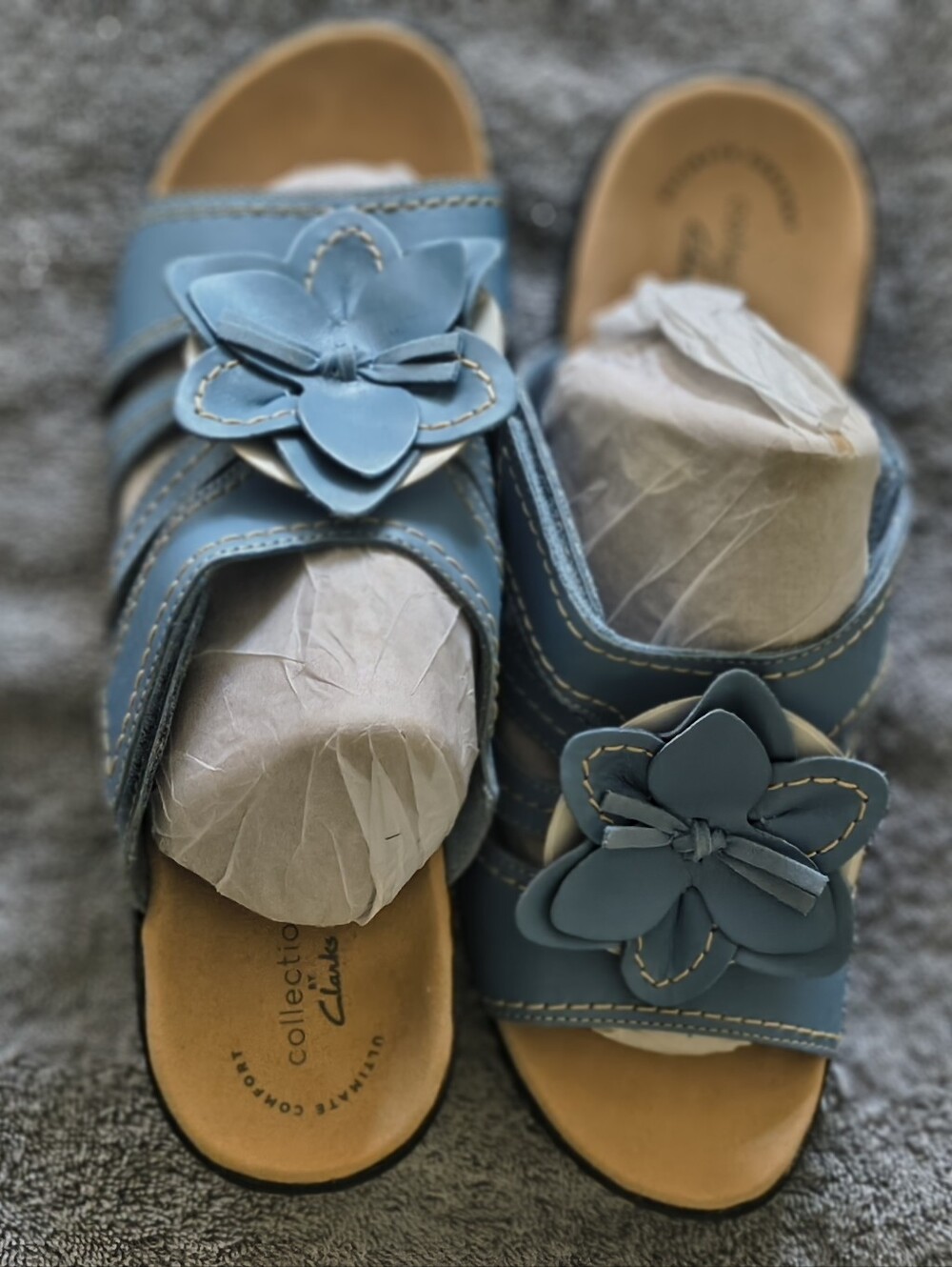 Clarks  Womens Lexi Opal Sandals Blue Floral Sandals 10N Summer Casual Preppy